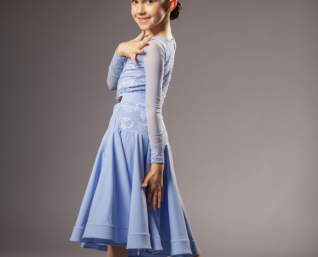 Juvenile dress Emily in bluebell color