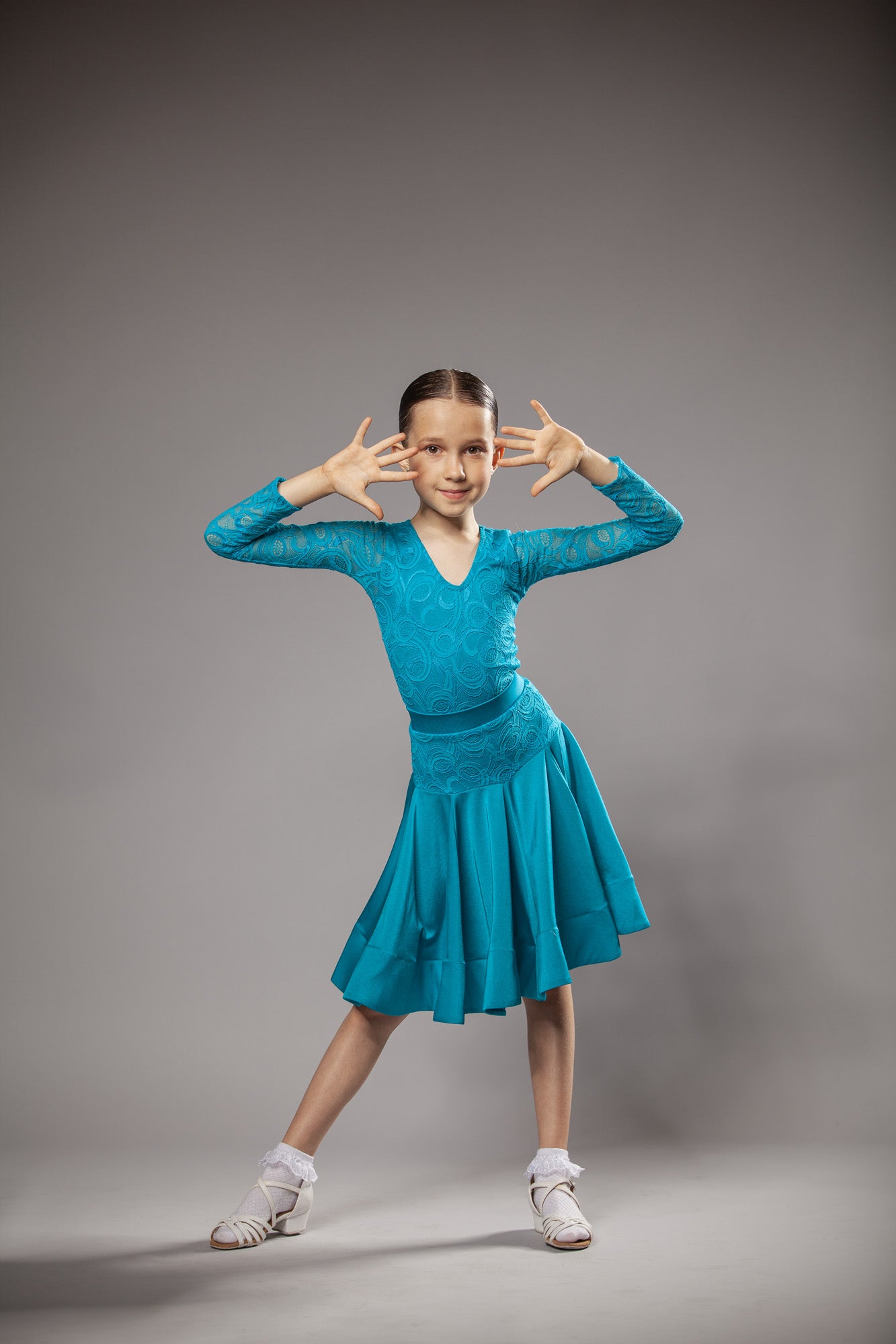 RENT ME: Turquoise dress in size S for ballroom and latin