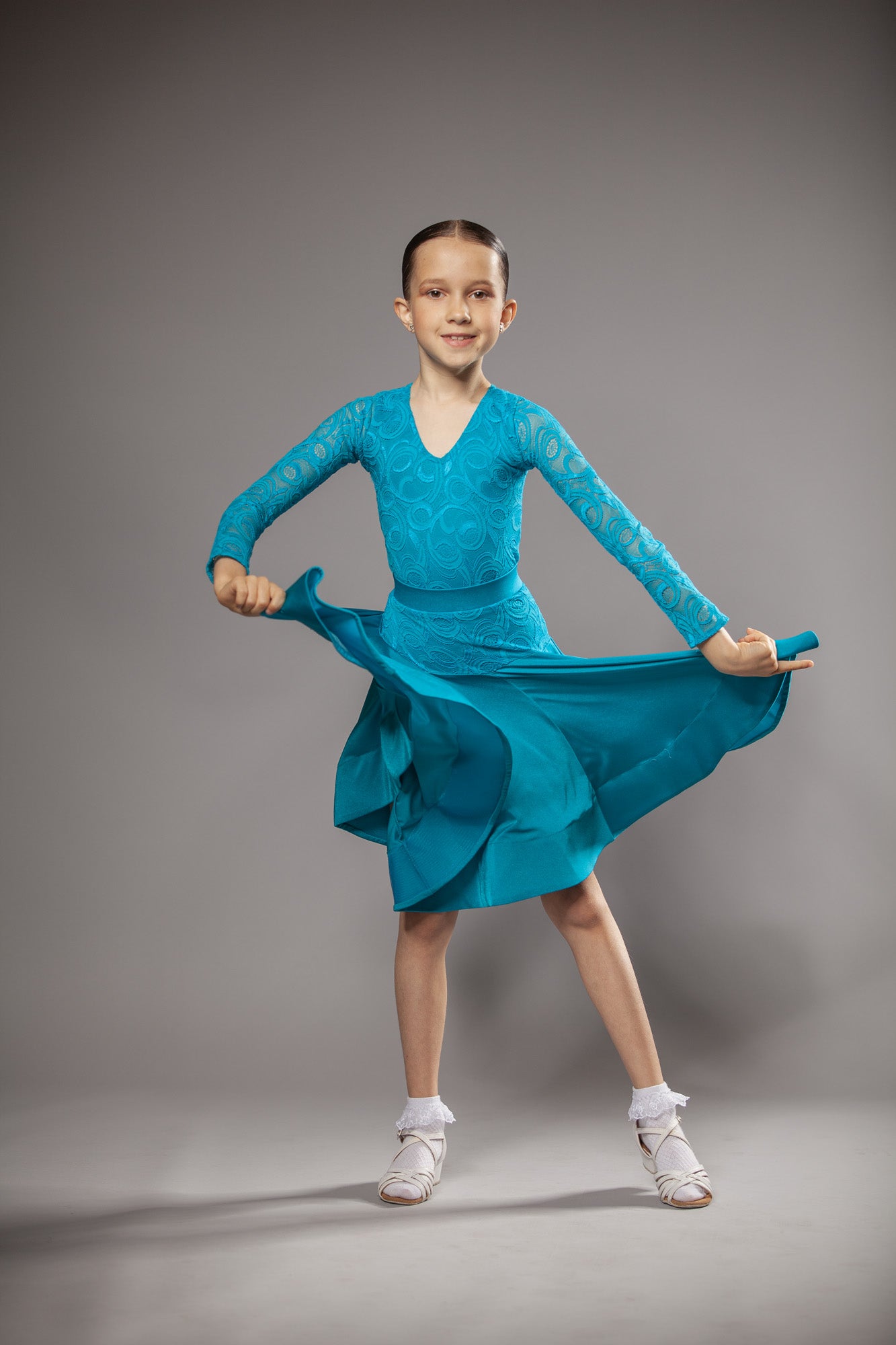 RENT ME: Turquoise dress in size S for ballroom and latin