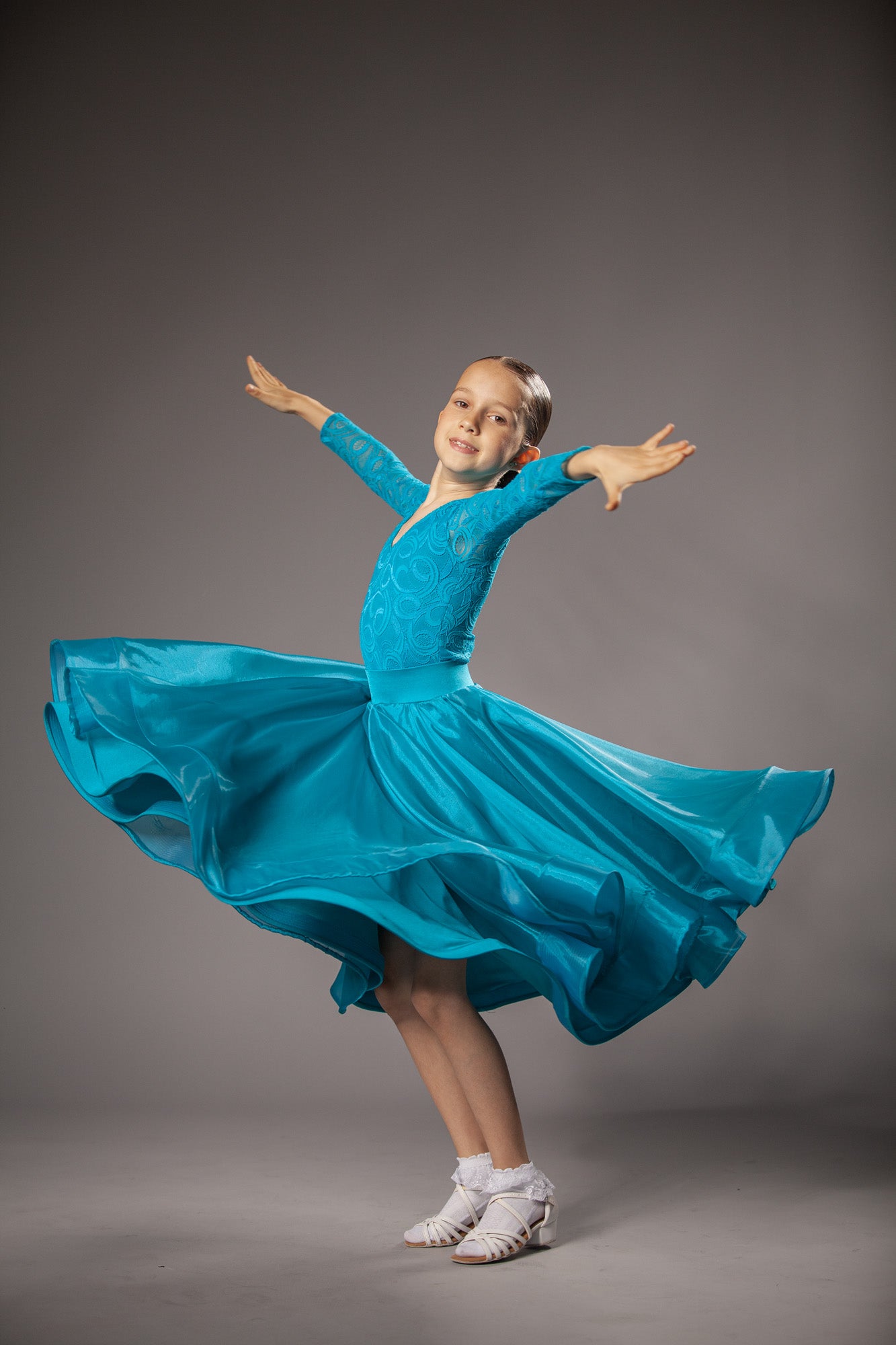 RENT ME: Turquoise dress in size S for ballroom and latin