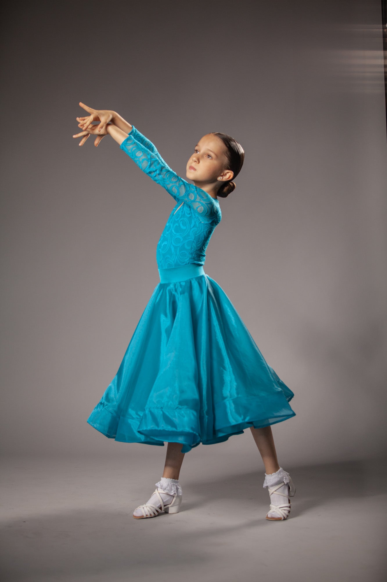 RENT ME: Turquoise dress in size S for ballroom and latin