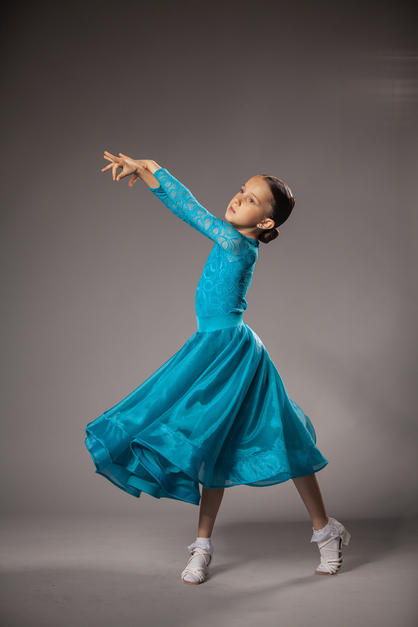 RENT ME: Turquoise dress in size S for ballroom and latin