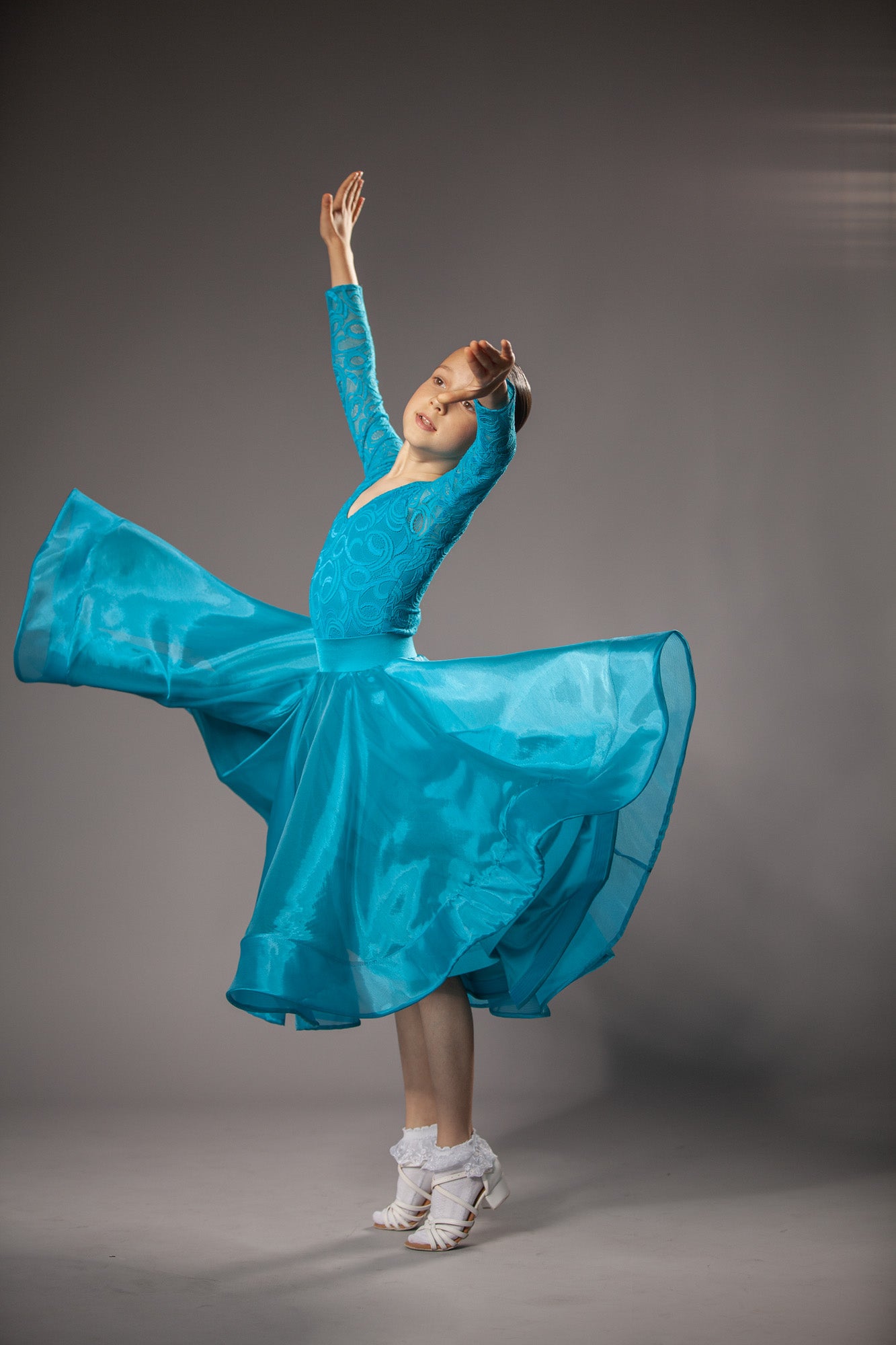 RENT ME: Turquoise dress in size S for ballroom and latin