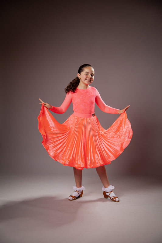Juvenile dress Emily in coral pink color
