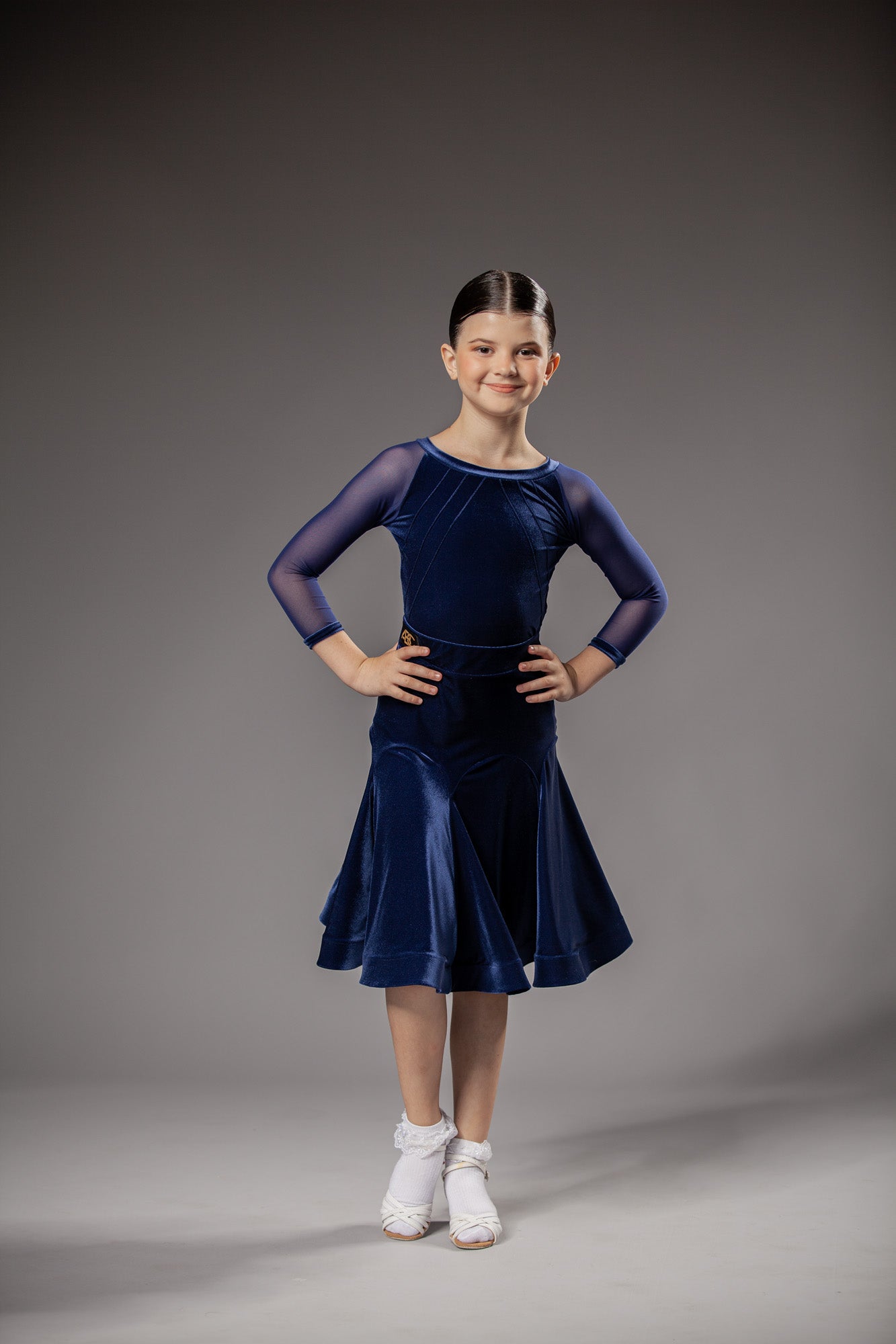 Juvenile dress Karolina in midnight sky color