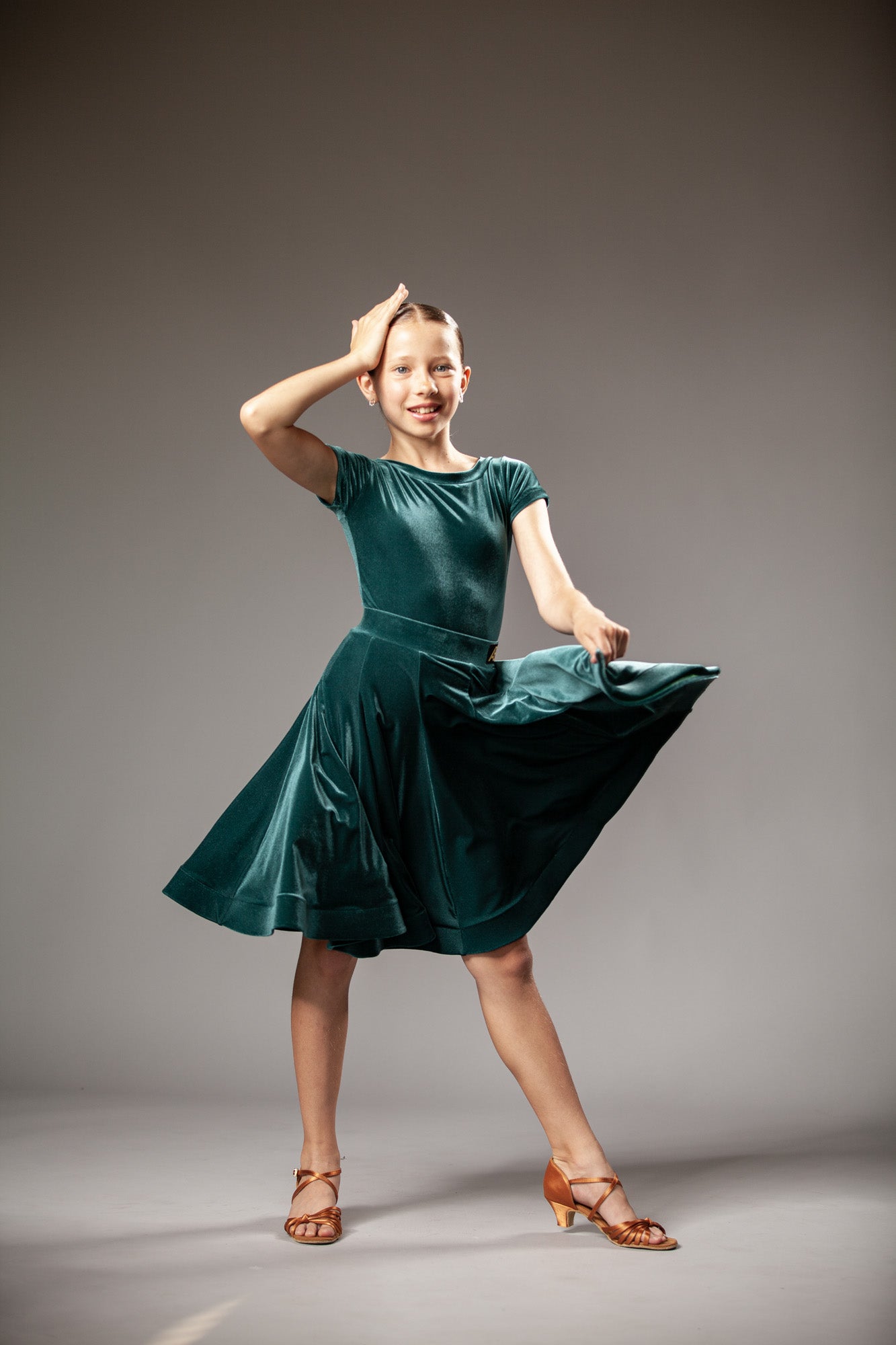 Juvenile dress Julia in forest green