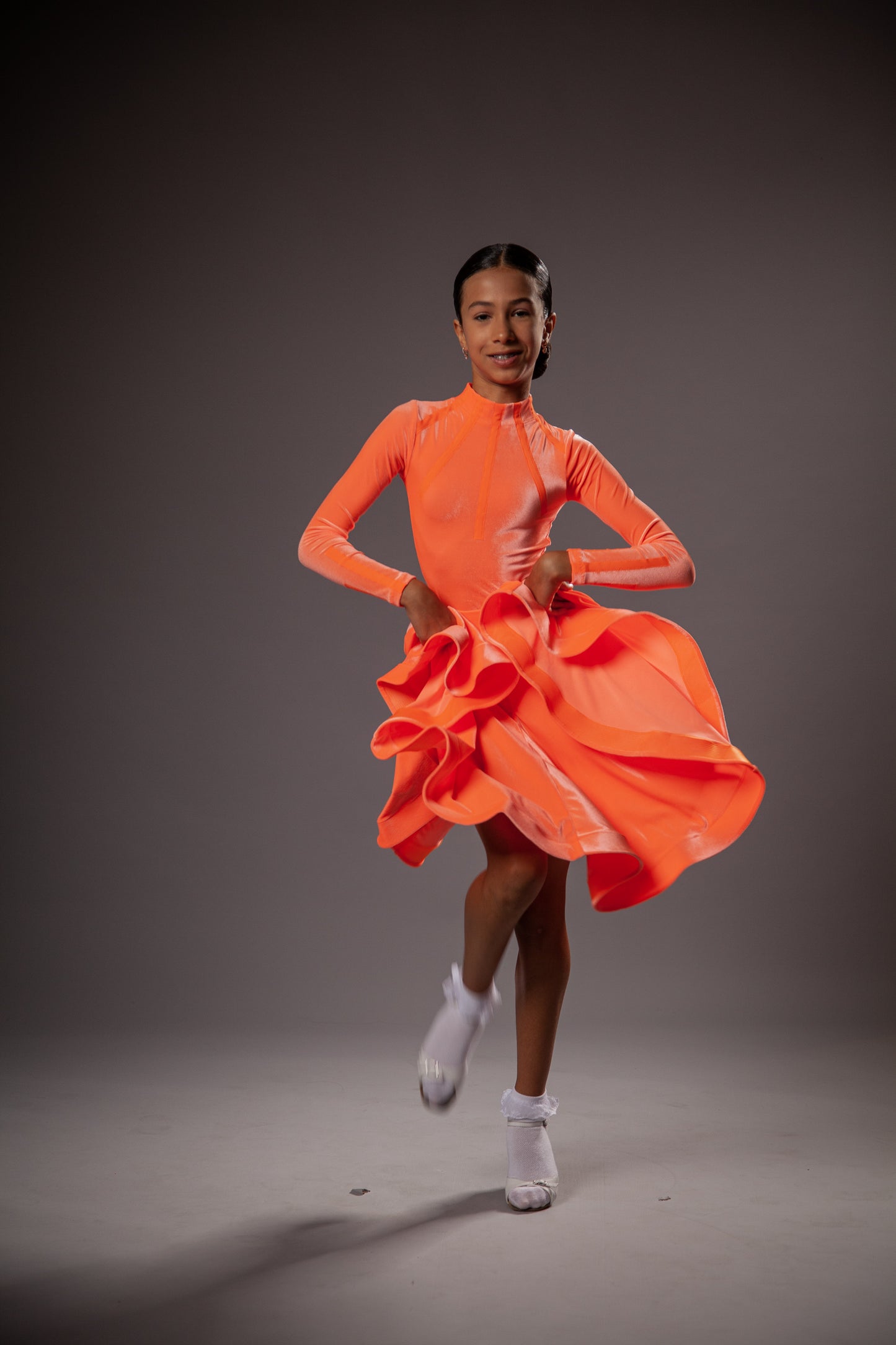 Juvenile dress Nicole in orange color